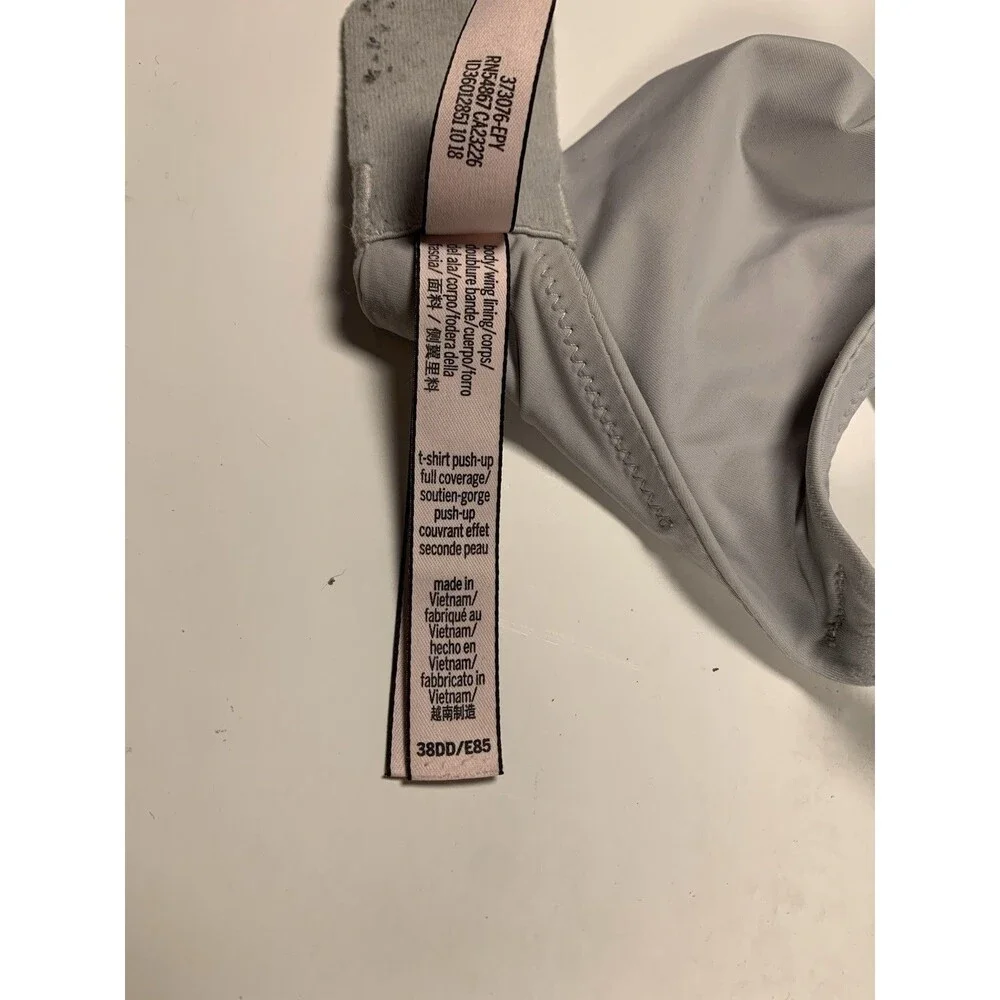 Victoria's Secret T-Shirt Push-Up Full Coverage Bra Size 38DDD Gray - Picture 4 of 4